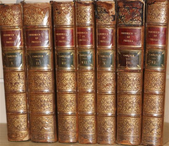 CARLYLE , History of Frederick the II of Prussia..., 7 vols, Chapman & Hall, 1869, full calf, Oxford University stamp